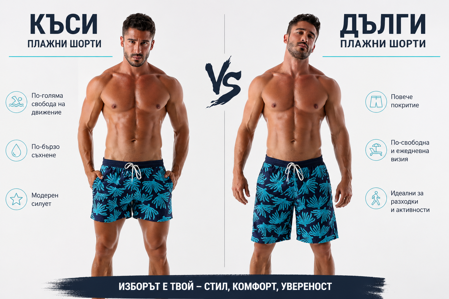 Къси или дълги плажни шорти - кое да избереш