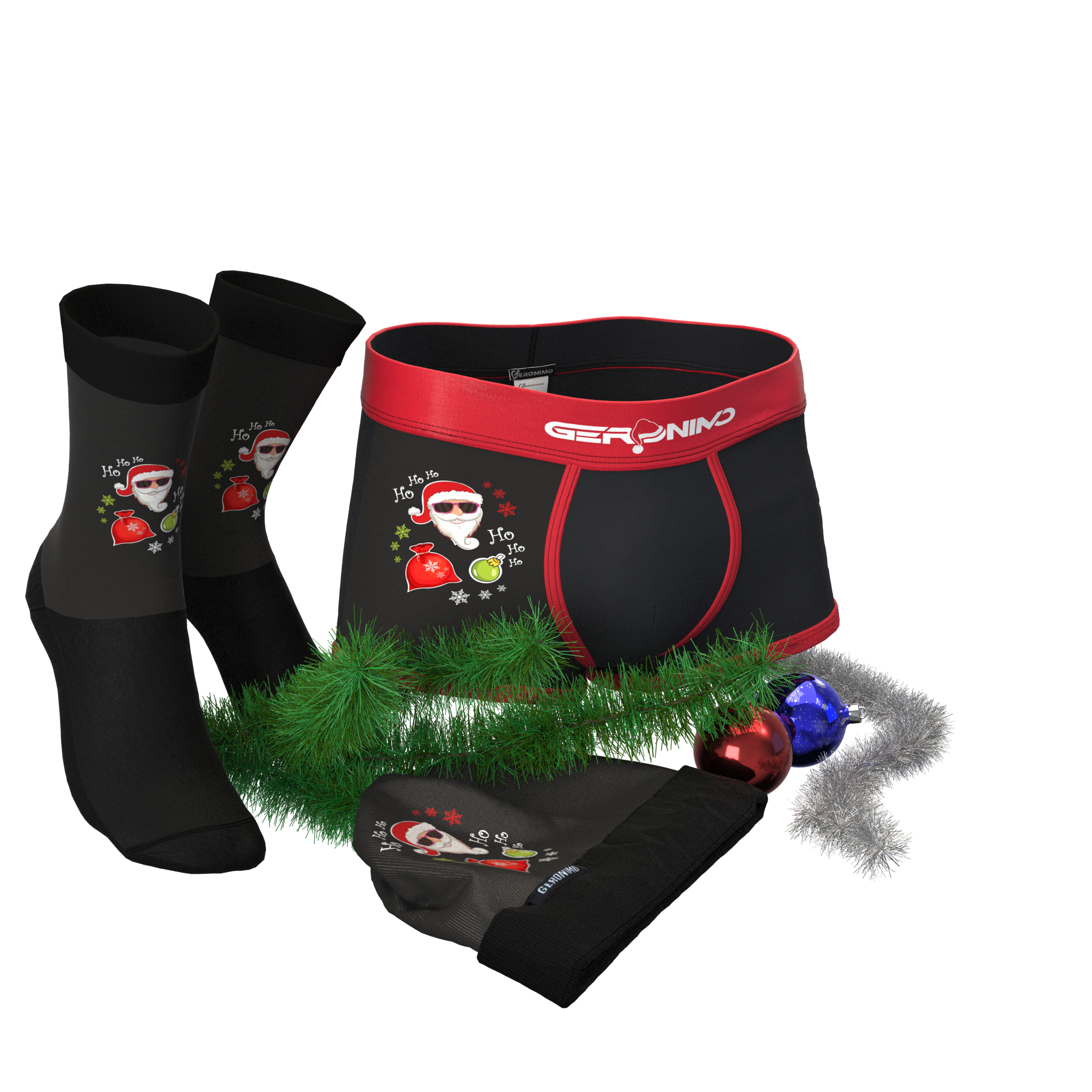 Коледен Пакет Мъжки Боксерки + Чорапи и Шапка В2