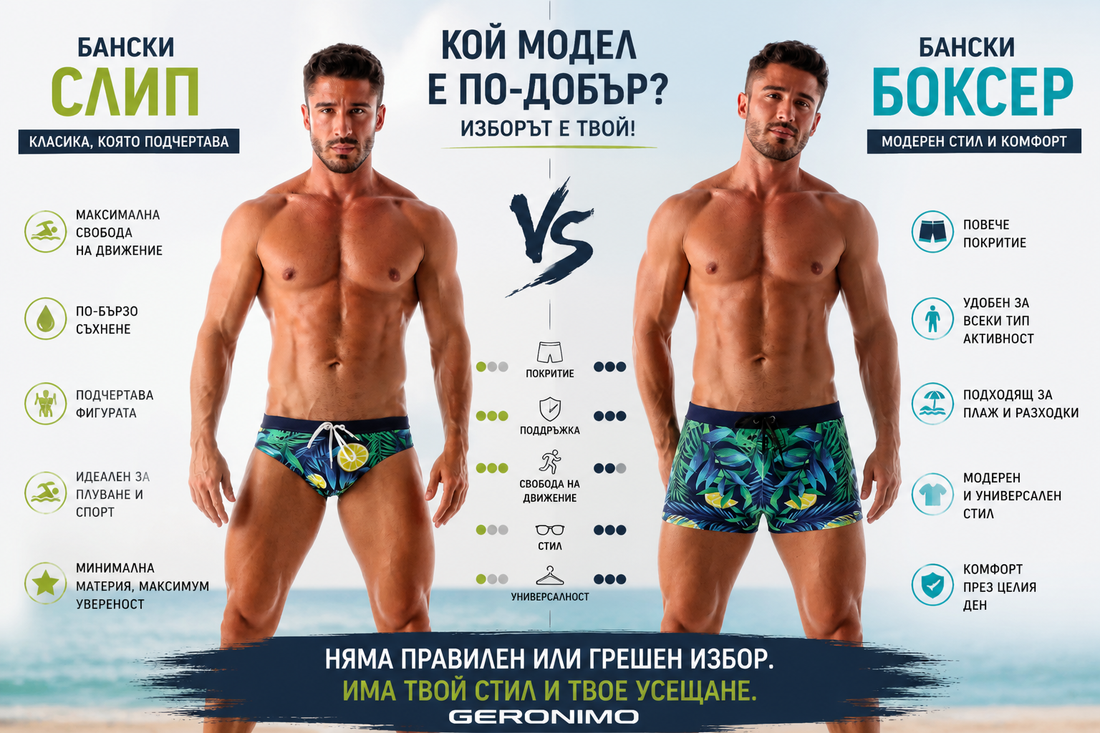 сравнение бански слип и бански боксерки