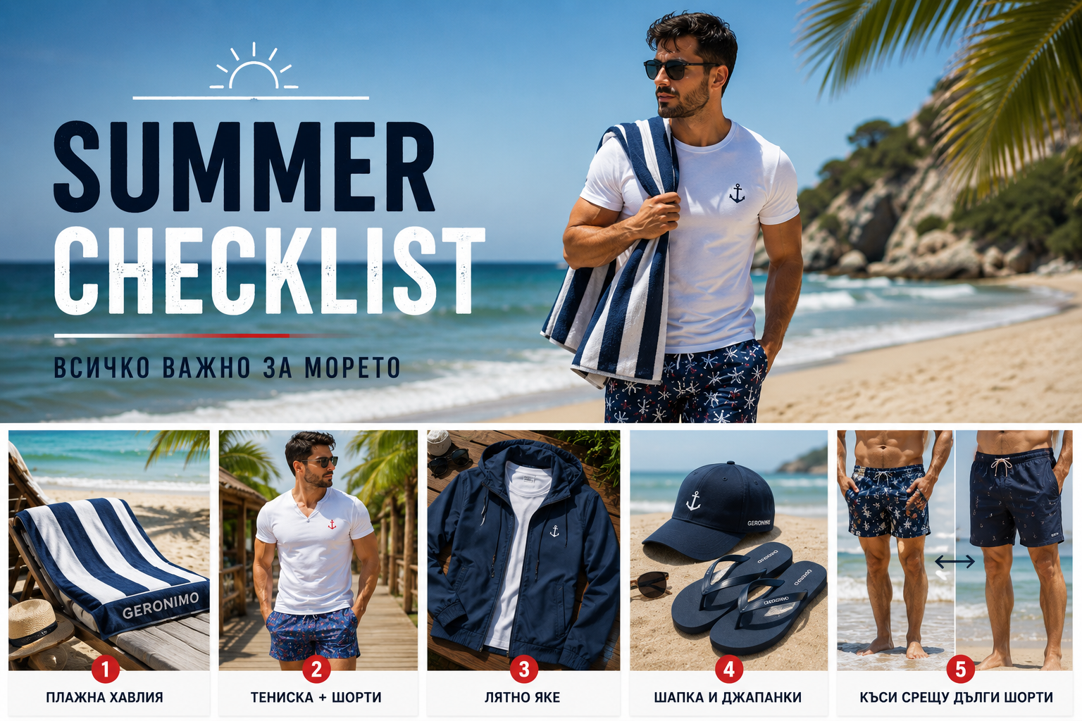 Какво да вземеш за морето - мъжки summer checklist