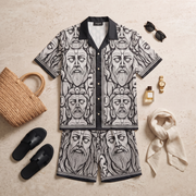 GERONIMO Iron Titan – мъжки сатенен комплект, flat lay