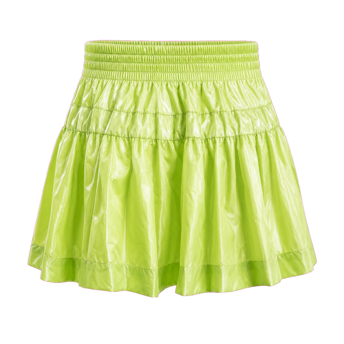 Дамска сатенена мини пола Mini Lime Geronimo – продуктова снимка отзад