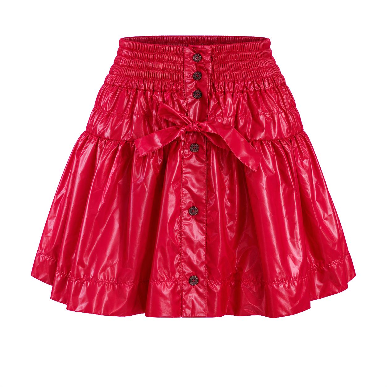 Дамска сатенена мини пола Mini Rosso Geronimo – продуктова снимка отпред