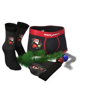 Коледен Пакет Мъжки Боксерки + Чорапи и Шапка В2